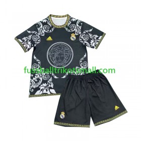 Fußballtrikots Real Madrid Versace Edition Kinder Schwarz 2024-2025 Kurzarm Heimtrikotsatz kaufen